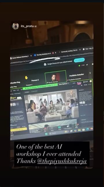 Instagram story by a learner: One of the best AI workshops I ever attended.