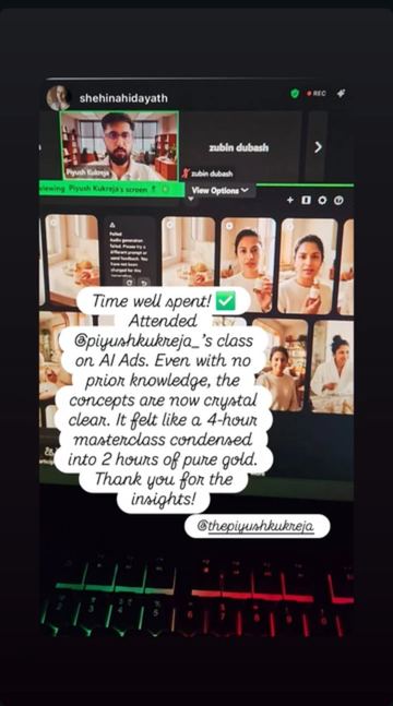Instagram story by a learner: Time well spent. Even with no prior knowledge, the concepts are now crystal clear.